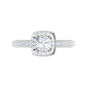 0.50 cts Double Square Diamond Split Solitaire Platinum Ring JL PT RH RD 231   Jewelove.US