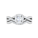 Load image into Gallery viewer, 0.25 cts Solitaire Halo Diamond Twisted Shank Platinum Ring for Women JL PT RV RD 143   Jewelove
