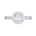 Load image into Gallery viewer, 0.70cts Solitaire Halo Diamond Shank Platinum Ring JL PT RH RD 156   Jewelove.US
