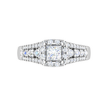 Load image into Gallery viewer, 0.30 cts. Solitaire Platinum Square Halo Diamond Split Shank Engagement Ring JL PT WB6015   Jewelove

