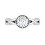 Load image into Gallery viewer, 0.50 cts Solitaire Halo Diamond Platinum Ring JL PT RH RD 209   Jewelove.US
