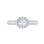 Load image into Gallery viewer, 0.50 cts Halo Diamond Shank Solitaire Platinum Ring JL PT RH RD 143   Jewelove.US
