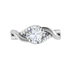 0.30 cts Solitaire Diamond Twisted Shank Platinum Ring JL PT JRW2434MM-A   Jewelove.US