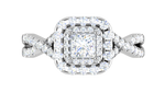 Load image into Gallery viewer, 0.50 cts Princess Cut Solitaire Double Halo Diamond Twisted Shank Platinum Ring JL PT RH PR 259   Jewelove.US
