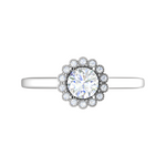 Load image into Gallery viewer, 0.30 cts Solitaire Single Halo Diamond Platinum Ring for Women JL PT RV RD 133   Jewelove
