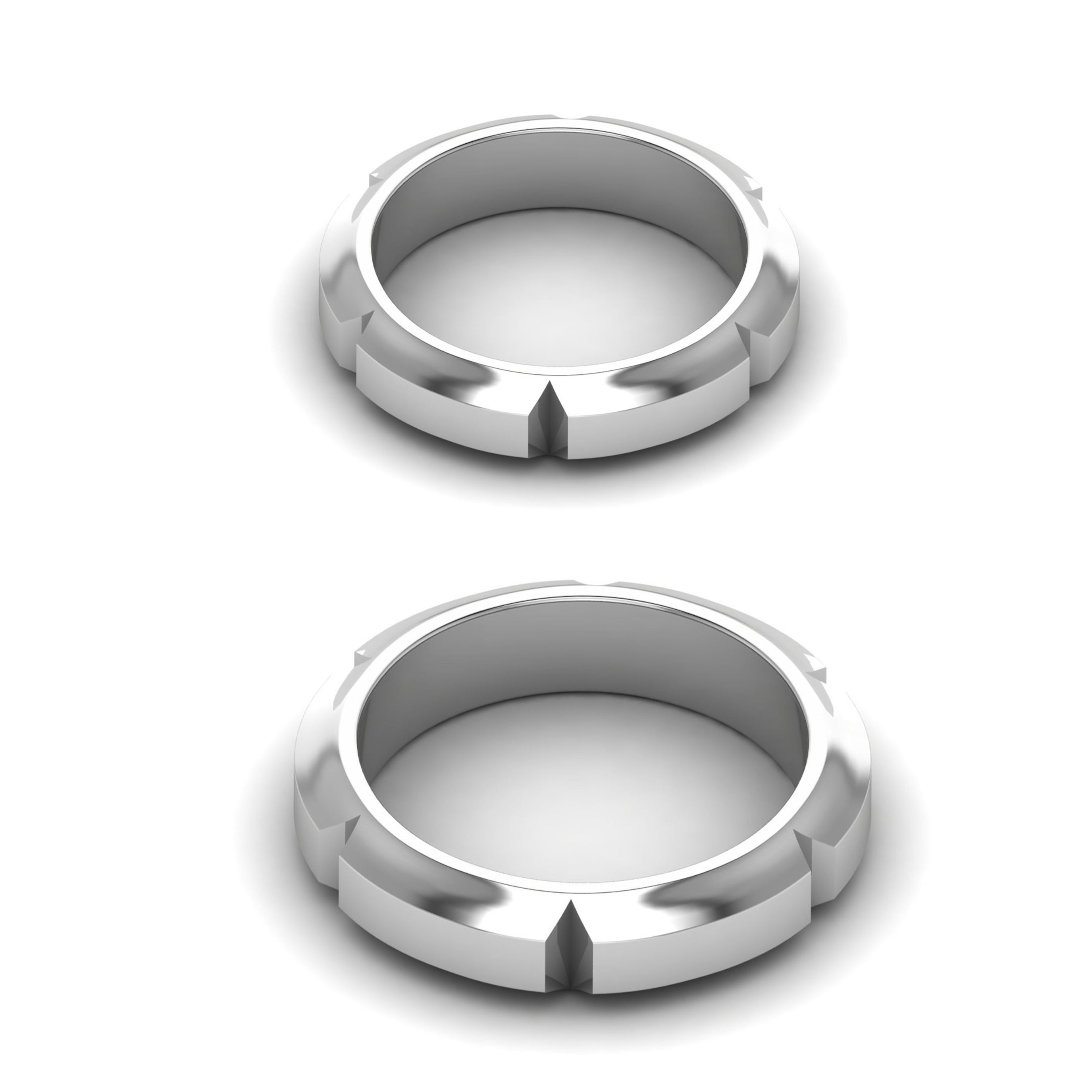Plain Platinum Couple Ring JL PT MB 127  Both Jewelove.US