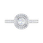 Load image into Gallery viewer, 0.50 cts Solitaire Double Halo Diamond Shank Platinum Ring JL PT RH RD 257   Jewelove.US
