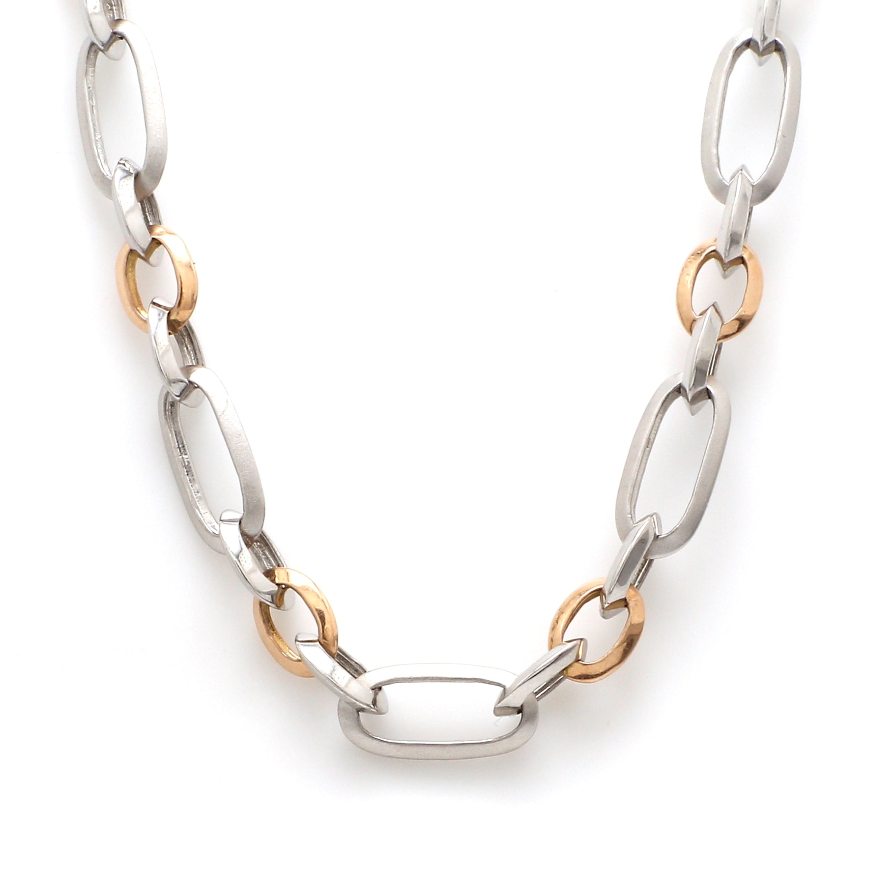 Men's Heavy Platinum & Rose Gold Chain JL PT CH 952   Jewelove.US