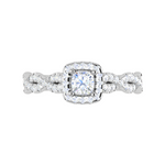 Load image into Gallery viewer, 0.30 cts. Cushion Solitaire Halo Diamond Twisted Shank Platinum Ring JL PT RP CU 202   Jewelove.US
