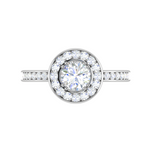 Load image into Gallery viewer, 0.70cts Solitaire Halo Diamond Shank Platinum Diamond Ring JL PT RH RD 166   Jewelove.US
