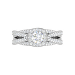 Load image into Gallery viewer, 0.50 cts Solitaire Halo Diamond Split Shank Platinum Ring JL PT RP RD 201   Jewelove.US
