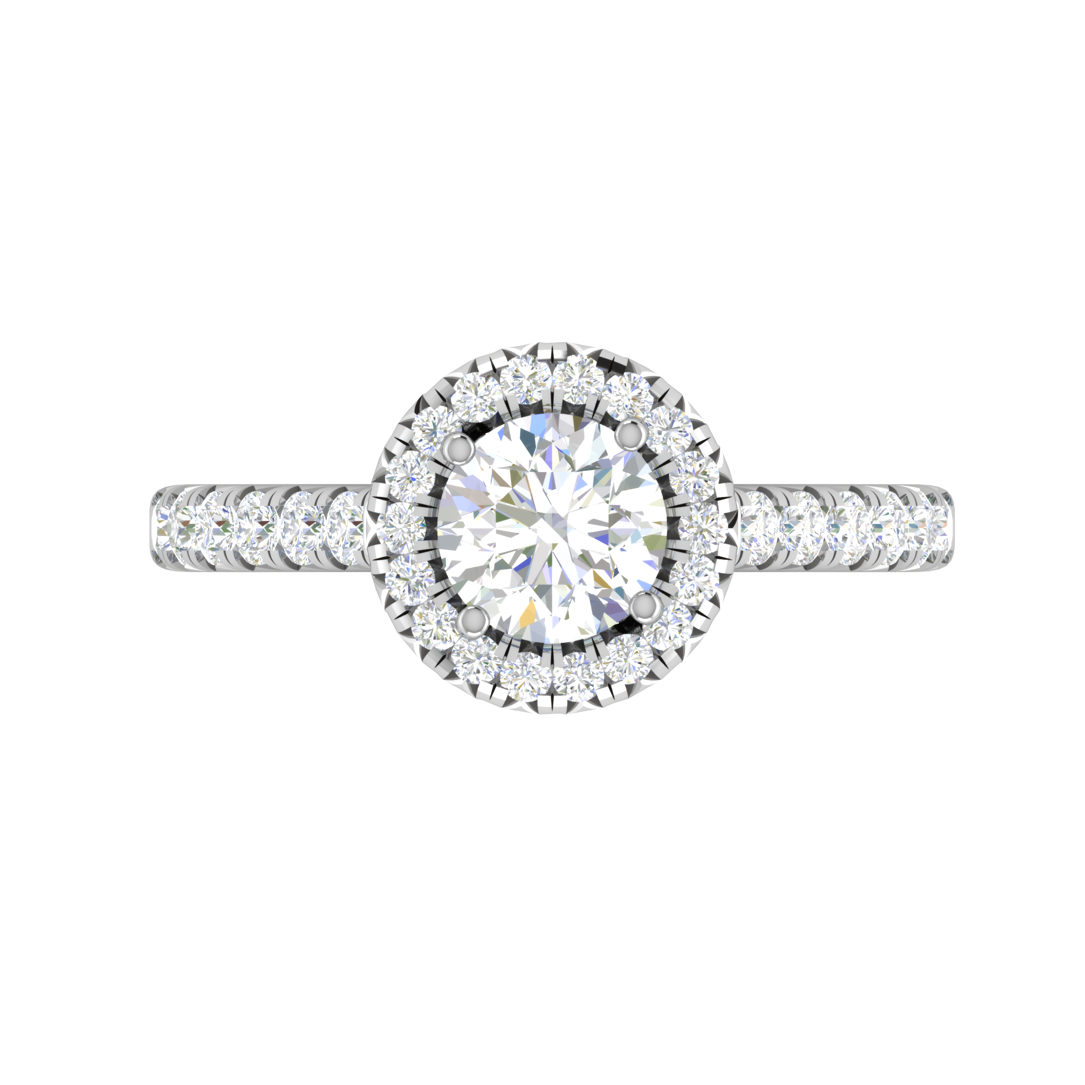 0.70cts Solitaire Halo Diamond Shank Platinum Diamond Ring JL PT RH RD 161   Jewelove.US