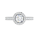 Load image into Gallery viewer, 0.70cts Solitaire Halo Diamond Shank Platinum Diamond Ring JL PT RH RD 161   Jewelove.US
