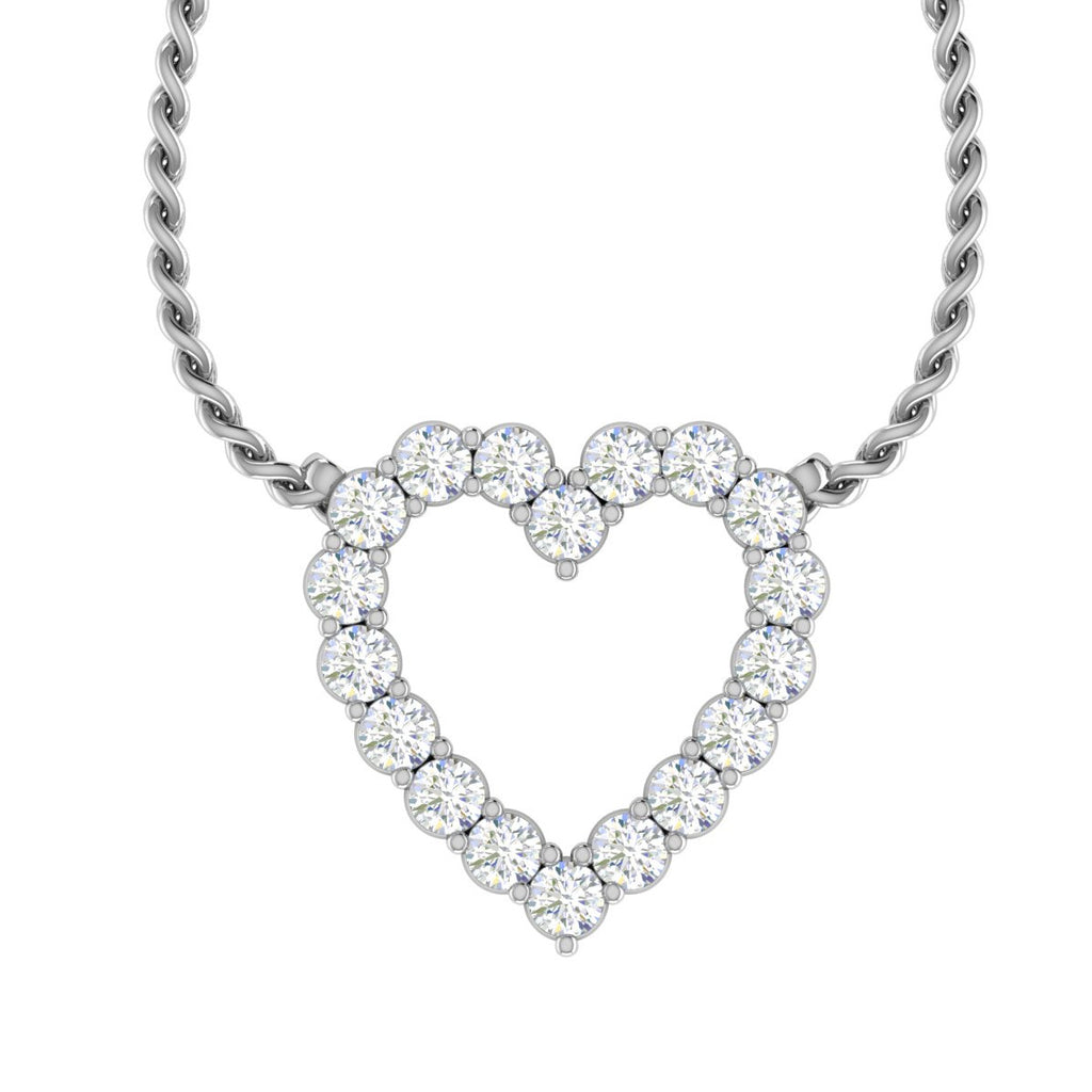 Platinum Heart Pendant with Diamonds for Women JL PT P PF RD 102  VVS-GH Jewelove.US