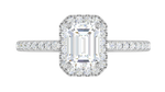 Load image into Gallery viewer, 0.70cts Emerald Cut Diamond Halo Diamond Shank Platinum Ring JL PT RH EM 120   Jewelove.US
