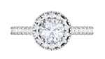 Load image into Gallery viewer, 0.70 cts Solitaire Halo Diamond Shank Platinum Ring JL PT RH RD 102   Jewelove.US
