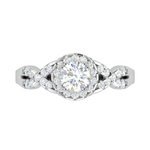 Load image into Gallery viewer, 0.50 cts Solitaire Halo Diamond Twisted Shank Platinum Ring JL PT RP RD 217   Jewelove.US
