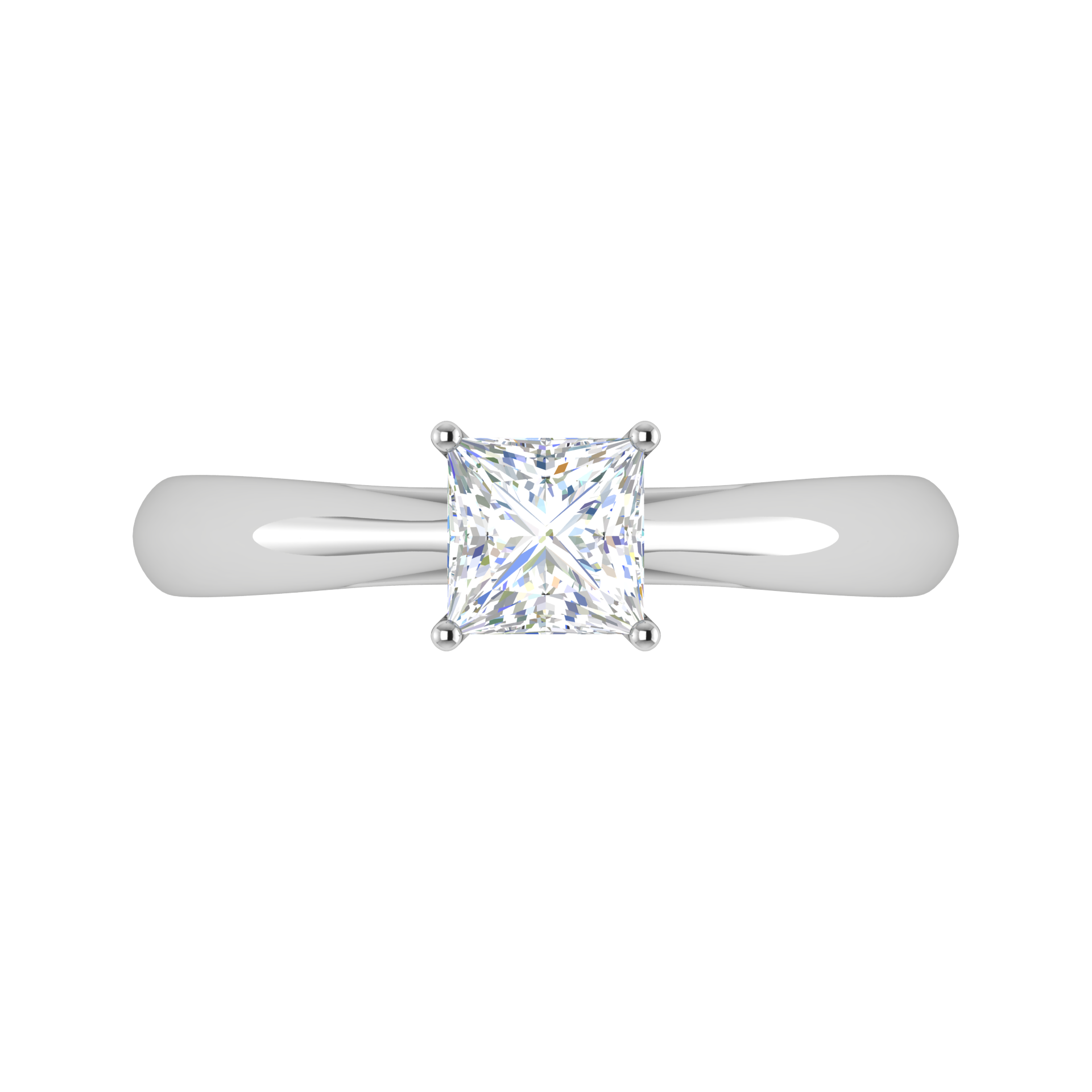 0.70 cts Princess Cut Solitaire Platinum Diamonds Ring JL PT RS PR 156   Jewelove.US