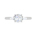 Load image into Gallery viewer, 0.70 cts. Platinum Solitaire Diamond Ring with Baguette Accents JL PT R3 RD 118   Jewelove.US

