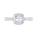Load image into Gallery viewer, 0.50 cts Solitaire Halo Diamond Shank Platinum Ring JL PT RH RD 185   Jewelove.US
