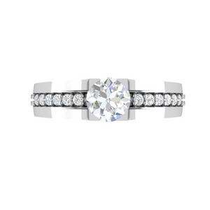 0.30 cts Solitaire Diamond Shank Platinum Ring JL PT RP PR 214   Jewelove.US