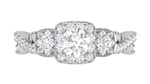 Load image into Gallery viewer, 0.50 cts Solitaire Square Halo Twisted Shank Platinum Ring JL PT R3 RD 172   Jewelove.US
