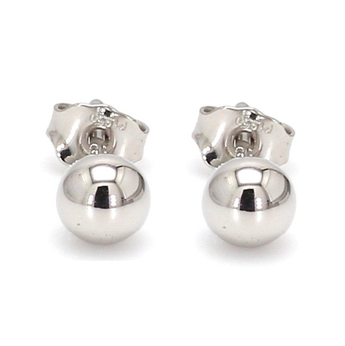 5mm Platinum Ball Earrings Studs JL PT E 187   Jewelove.US