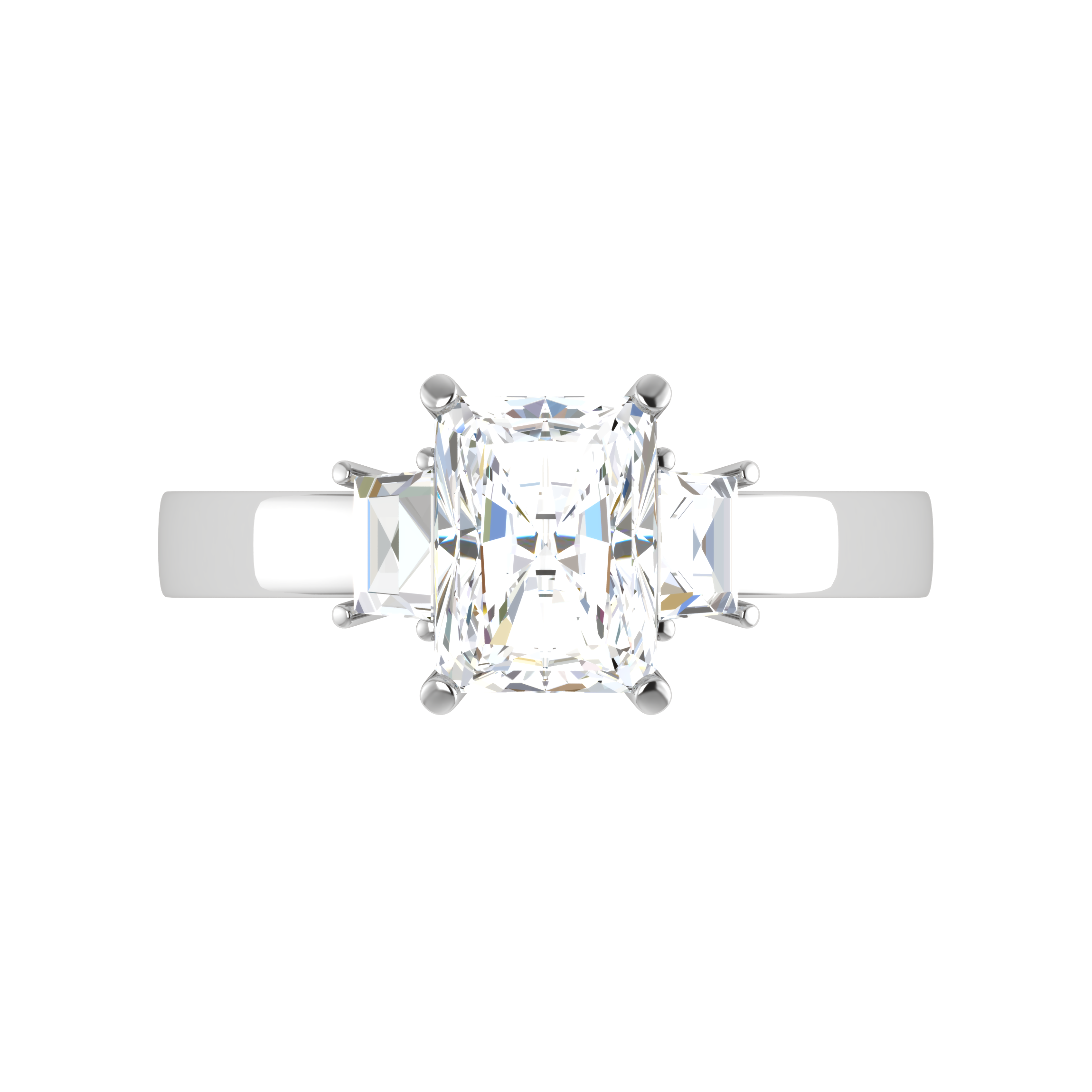 0.70cts Emerald Cut Solitaire Diamond Platinum Ring JL PT RETSS1241   Jewelove.US
