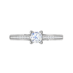 Load image into Gallery viewer, 0.50 cts. Cushion Solitaire Diamond Split Shank Platinum Ring JL PT RP CU 190   Jewelove.US
