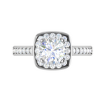 Load image into Gallery viewer, 0.70 cts Solitaire Square Halo Diamond Shank Platinum Ring JL PT RH RD 146   Jewelove.US
