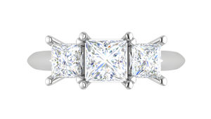 1.00 cts. Princess Cut Solitaire Platinum Diamond Accents Ring JL PT R3 PR 131  Default-Title Jewelove.US
