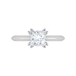 Load image into Gallery viewer, 1.00 cts Princess Cut Solitaire Platinum Diamonds Ring JL PT RS PR 120   Jewelove.US
