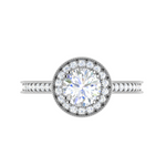 Load image into Gallery viewer, 0.70 cts Halo Diamond Shank Solitaire Platinum Ring JL PT RH RD 150   Jewelove.US
