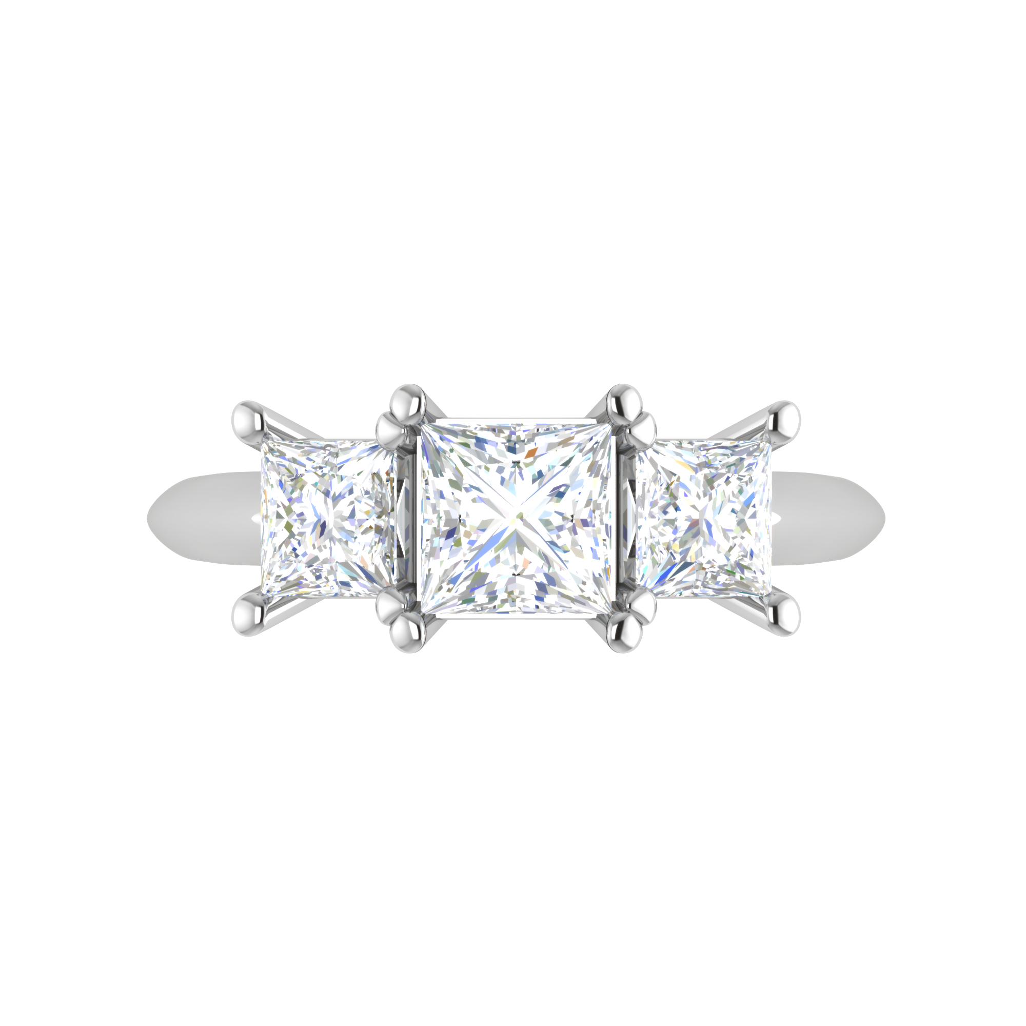 0.50cts. Princess Cut Solitaire with Diamond Platinum Ring JL PT R3 RD 131   Jewelove.US