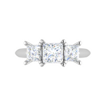 Load image into Gallery viewer, 0.50cts. Princess Cut Solitaire with Diamond Platinum Ring JL PT R3 RD 131   Jewelove.US
