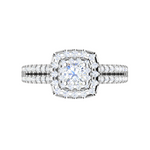 Load image into Gallery viewer, 0.30 cts. Cushion Solitaire Double Halo Split Shank Platinum Engagement Ring JL PT JRW1544MM   Jewelove.US
