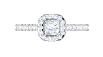 Load image into Gallery viewer, 0.50 cts Princess Cut Solitaire Halo Diamond Shank Platinum Ring JL PT RH PR 286   Jewelove.US
