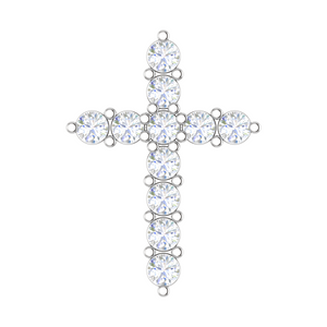 Platinum Cross Pendant with Diamonds for Women JL PT P PF RD 100   Jewelove.US