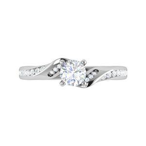 0.25 cts Solitaire Diamond Shank Platinum Ring for Women JL PT RV RD 122   Jewelove