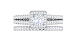 Load image into Gallery viewer, 0.50 cts Platinum Solitaire Square Halo Split Ring for Women JL PT RH RD 300   Jewelove
