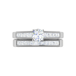 Load image into Gallery viewer, 0.25 cts Solitaire with Princess cut Diamond Split Shank Platinum Ring for Women JL PT RV RD 128   Jewelove
