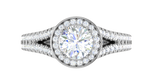 Load image into Gallery viewer, 1.00 cts Solitaire Single Halo Diamond Split Platinum Ring JL PT RH RD 107   Jewelove.US

