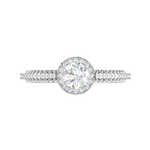 Load image into Gallery viewer, 0.50 cts Solitaire Halo Diamond Shank Platinum Ring JL PT RH RD 222   Jewelove.US
