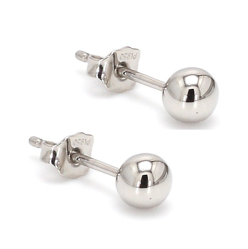 5mm Platinum Ball Earrings Studs JL PT E 187   Jewelove.US