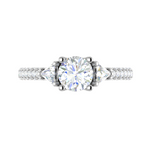 Load image into Gallery viewer, 0.70 cts. Solitaire Accents Diamond Shank Ring JL PT R3 RD 101   Jewelove.US

