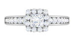 Load image into Gallery viewer, 0.50 cts Princess Cut Solitaire Halo Diamond Shank Platinum Ring JL PT RH PR 293   Jewelove.US
