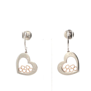 Designer Bouquet of Hearts Platinum & Rose Gold Earrings JL PT E 215