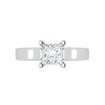Load image into Gallery viewer, 1.00 cts Princess Cut Solitaire Platinum Ring JL PT RS PR 124   Jewelove.US
