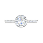 Load image into Gallery viewer, 0.50 cts Solitaire Halo Diamond Shank Platinum Ring JL PT RH RD 249   Jewelove.US
