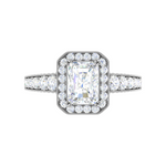Load image into Gallery viewer, 0.70cts. Emerald Cut Solitaire Halo Diamond Shank Platinum Ring JL PT WB5903E   Jewelove.US
